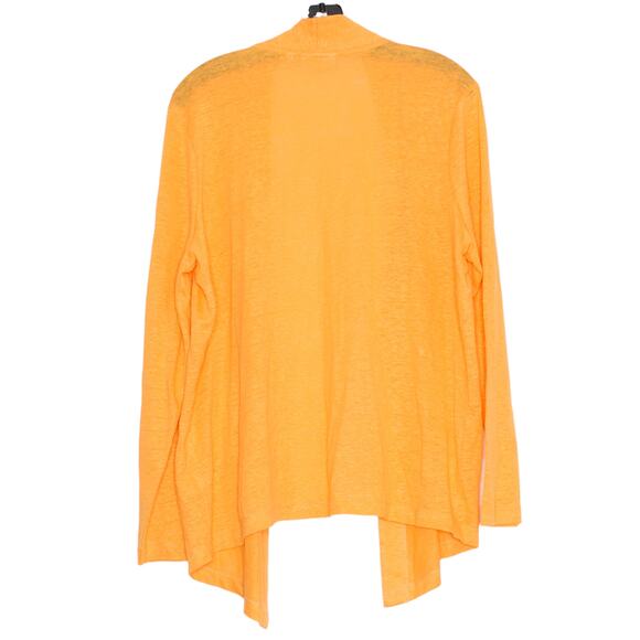 Chicos Cardigan Linen Minimalist Coastal Grandma Boho Summer Orange 2 Large 12 - Picture 2 of 6